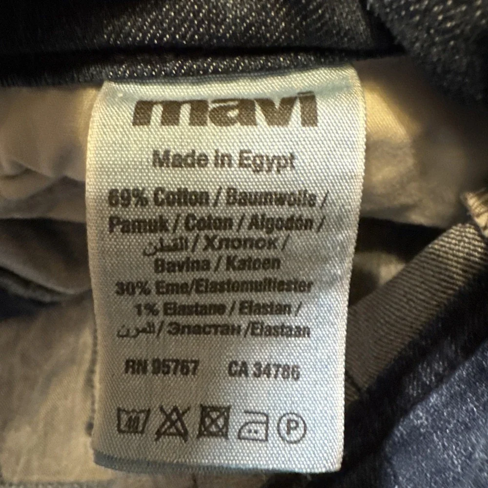 Mavi Jake Jeans Mens 34X30 Regular Rise Slim Leg Blue Stretch Denim